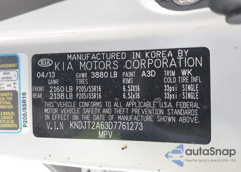 2013 Kia Soul + из США, поврежденный, VIN KNDJT2A63D7761273